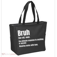 Bruh Funny Saying Sarcastic Novelty Letter Graphic Casual Tote Bag thumb 2