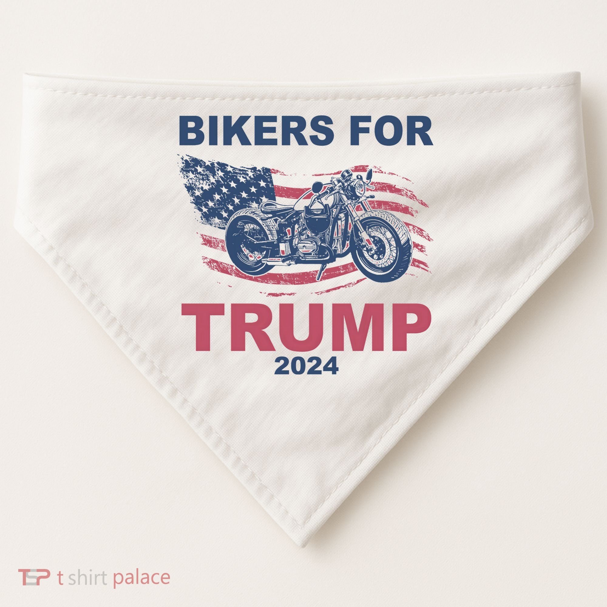 Bikers For Trump 2024 United States USA-Made Doggie Bandana