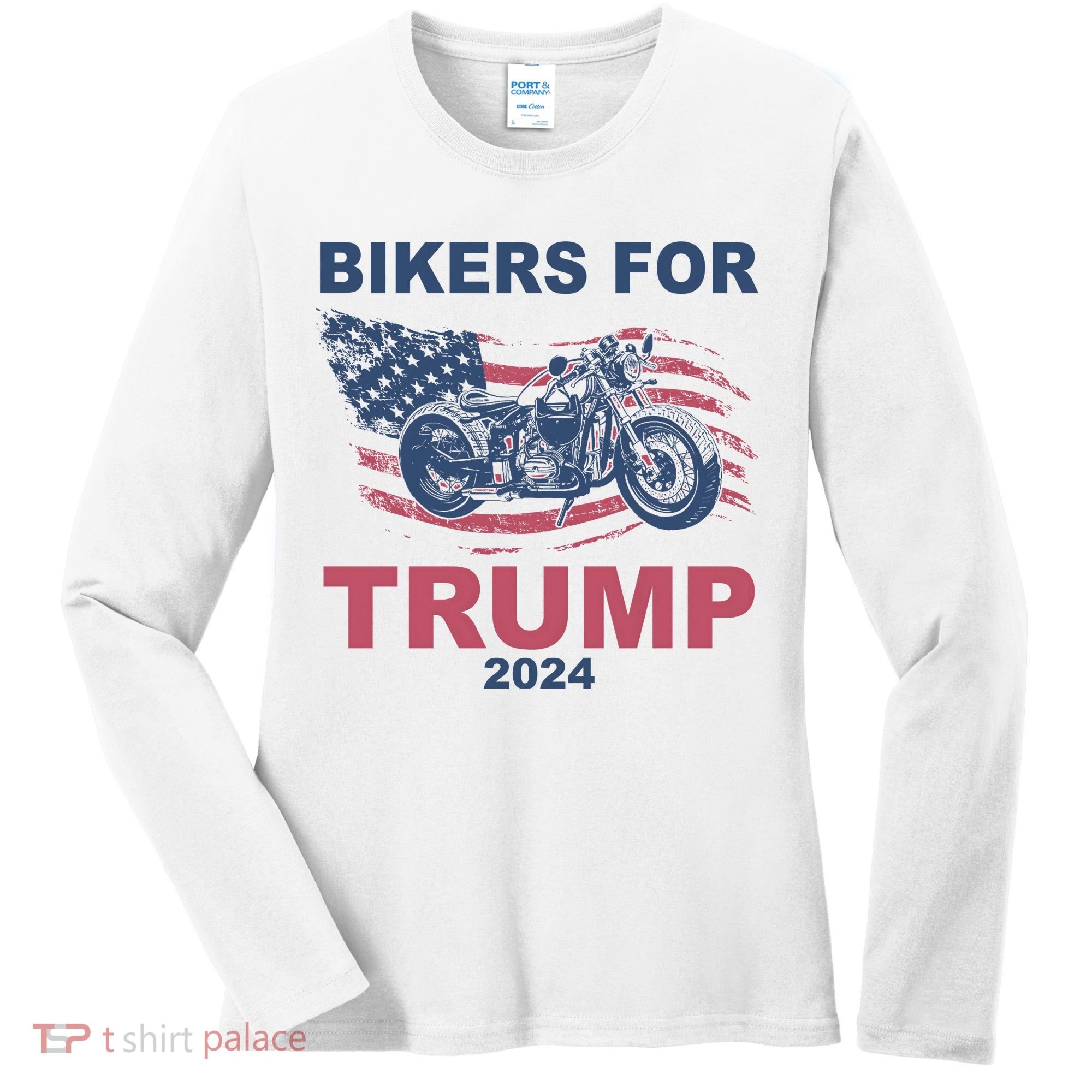 Bikers For Trump 2024 United States Women's Long Sleeve Shirt