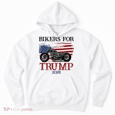 Bikers For Trump 2024 American Flag Vintage Hoodie