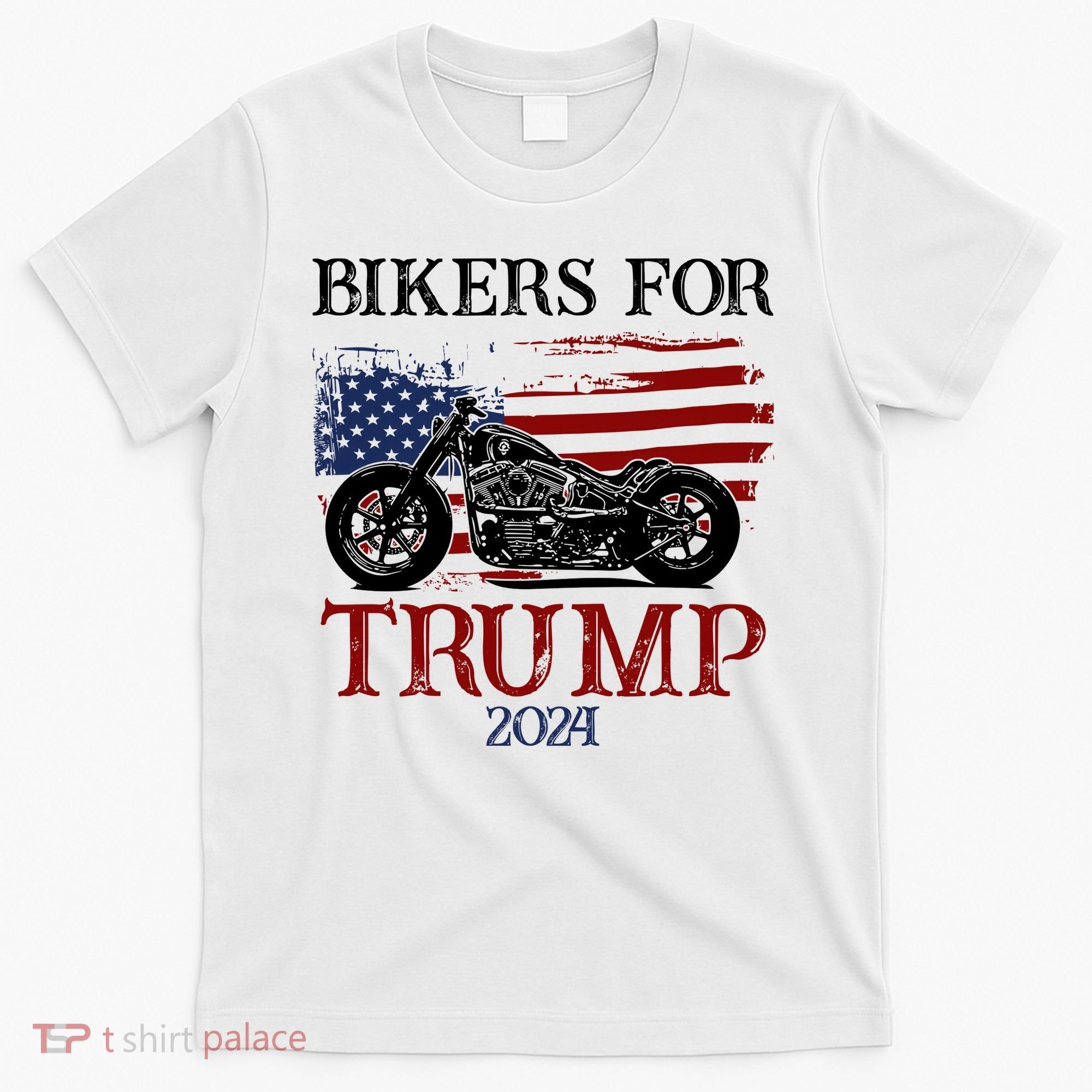 Bikers For Trump 2024 American Flag Vintage T-Shirt