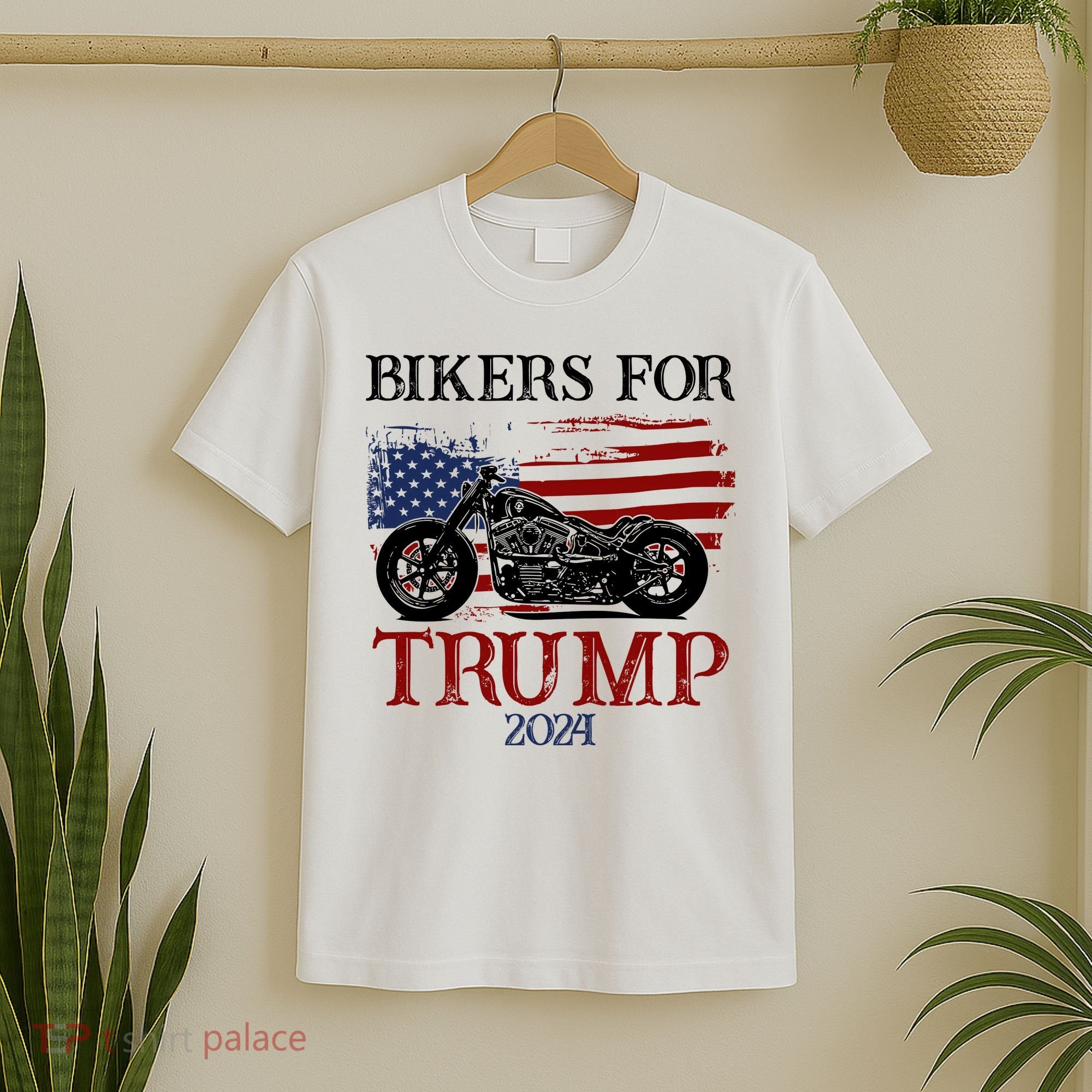 Bikers For Trump 2024 American Flag Vintage T-Shirt