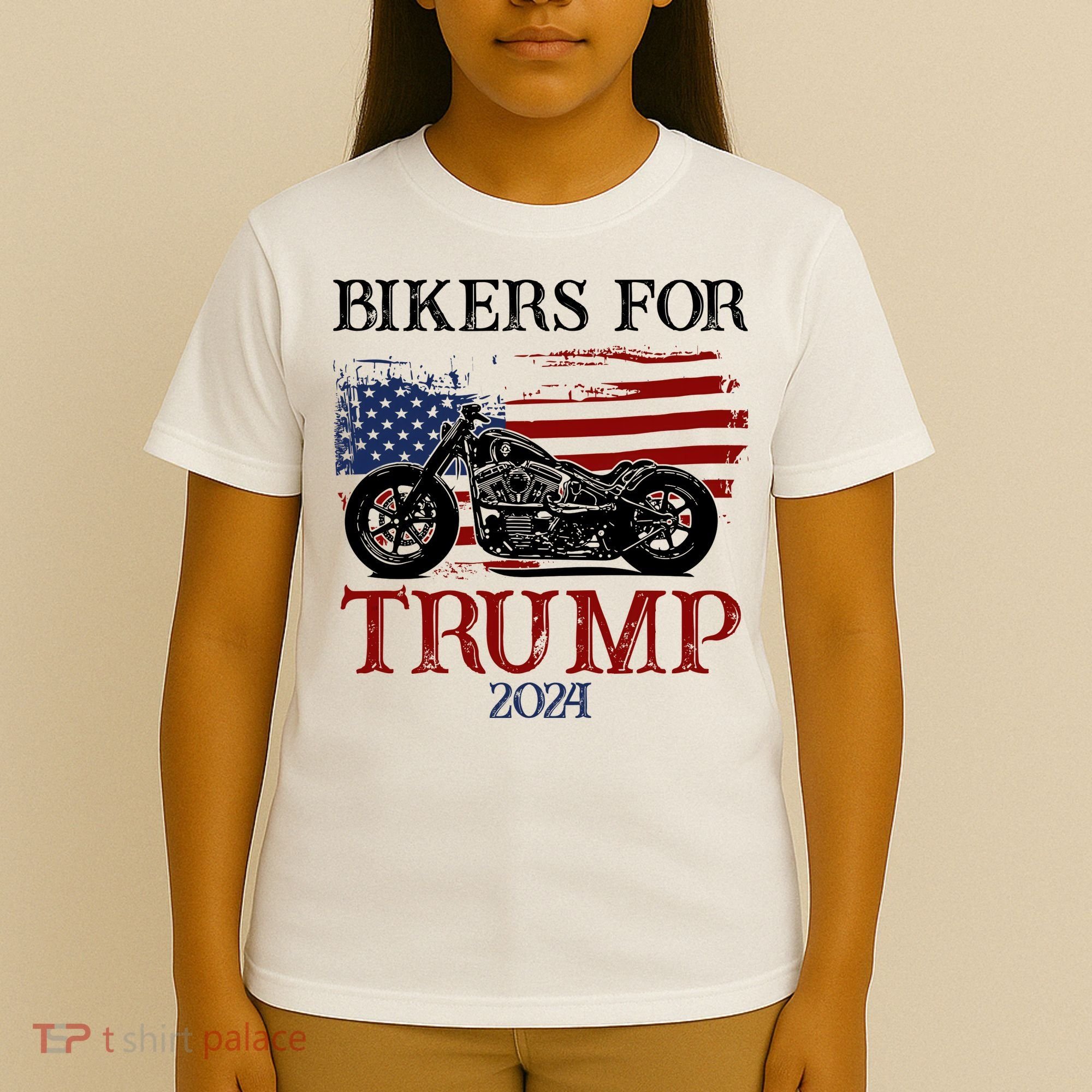 Bikers For Trump 2024 American Flag Vintage T-Shirt