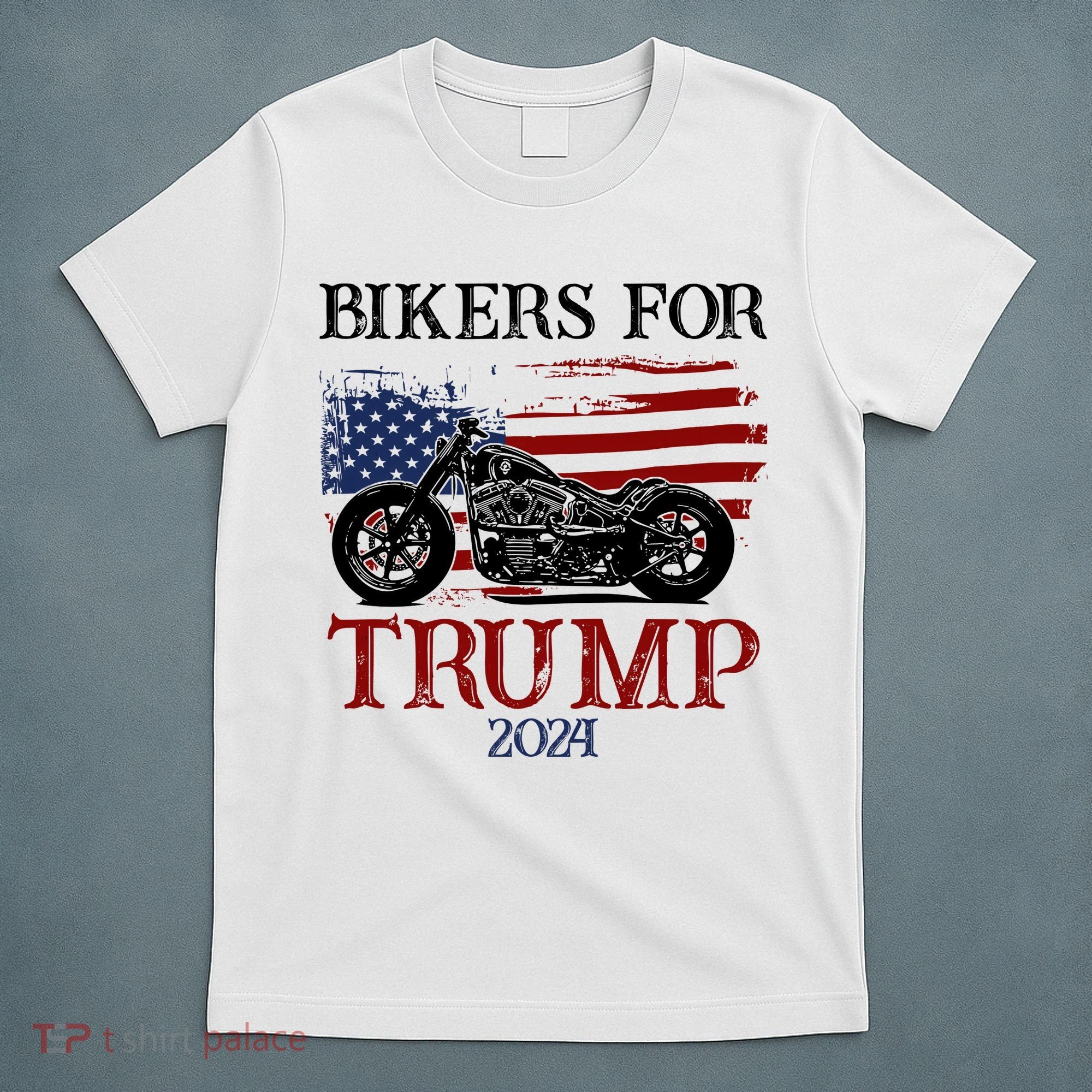 Bikers For Trump 2024 American Flag Vintage T-Shirt