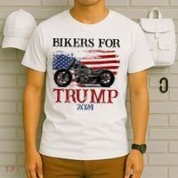 Bikers For Trump 2024 American Flag Vintage T-Shirt thumb 6