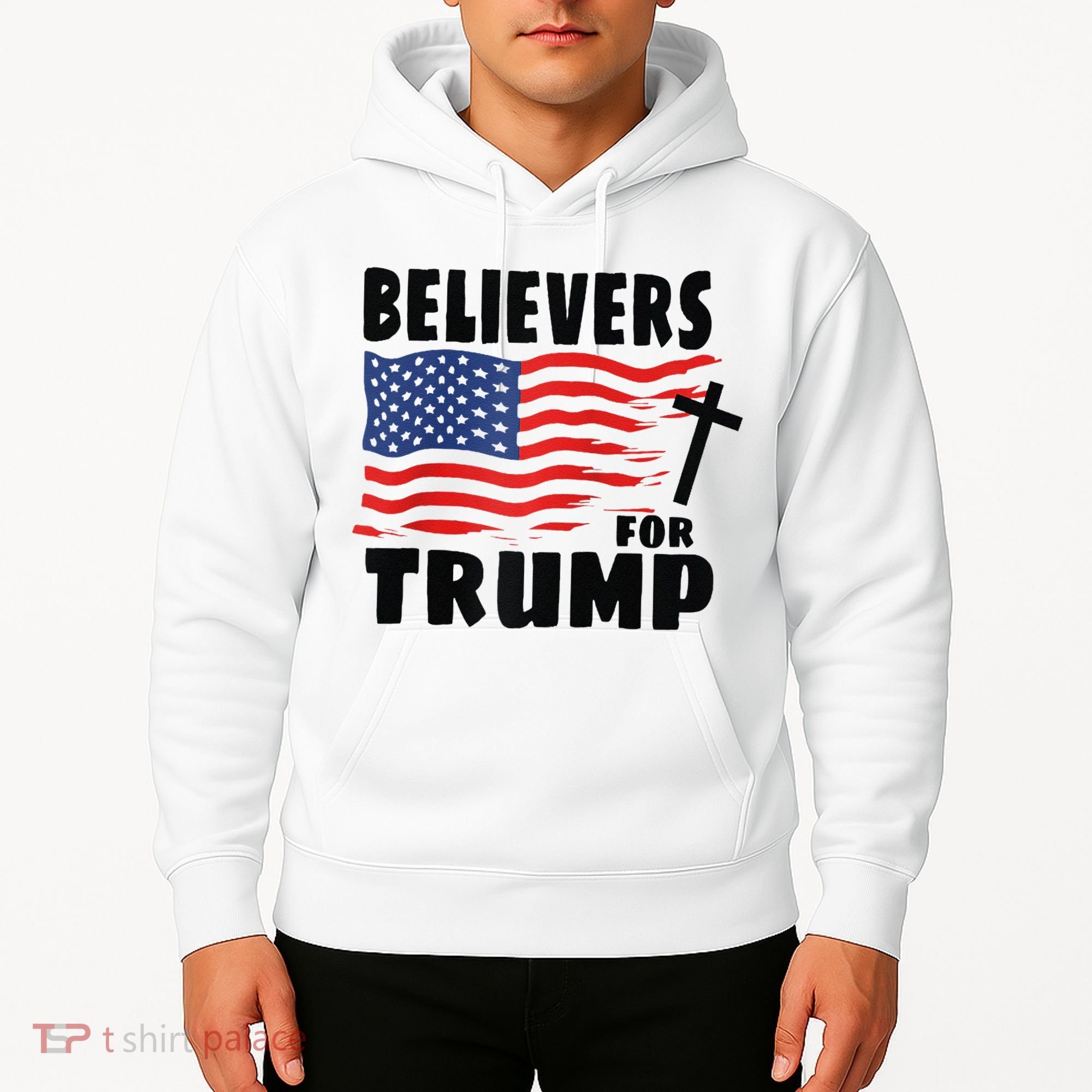 Believers For Trump Christians For Trump 2024 Raglan Hoodie