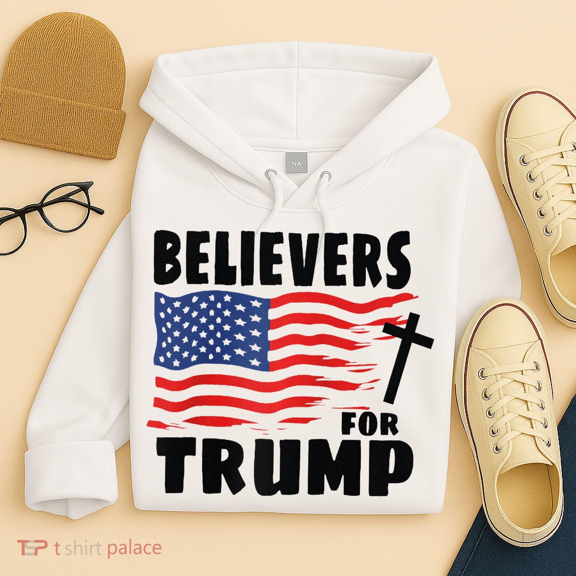 Believers For Trump Christians For Trump 2024 Raglan Hoodie