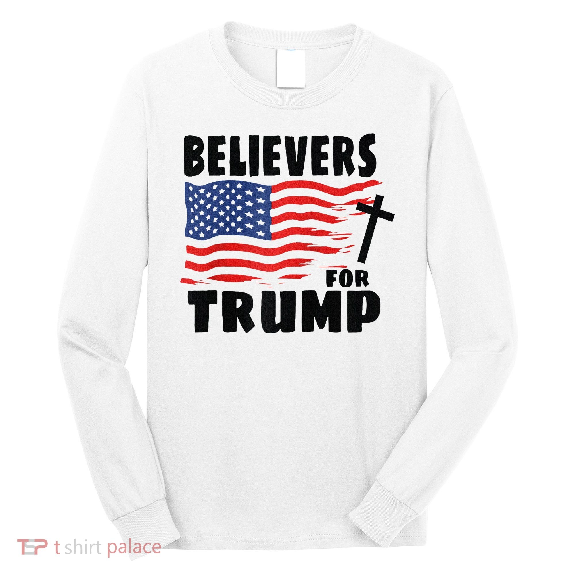 Believers For Trump Christians For Trump 2024 Raglan Long Sleeve Shirt