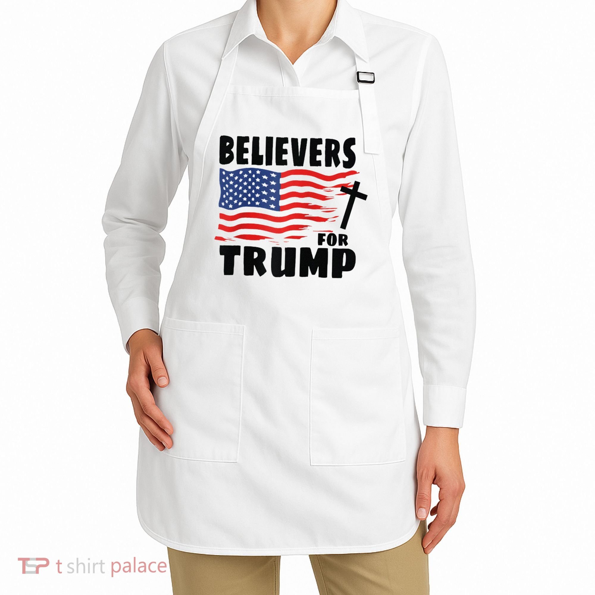 Believers For Trump Christians For Trump 2024 Raglan Apron