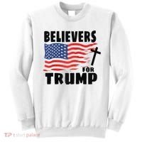 Believers For Trump Christians For Trump 2024 Raglan Sweatshirt thumb 0