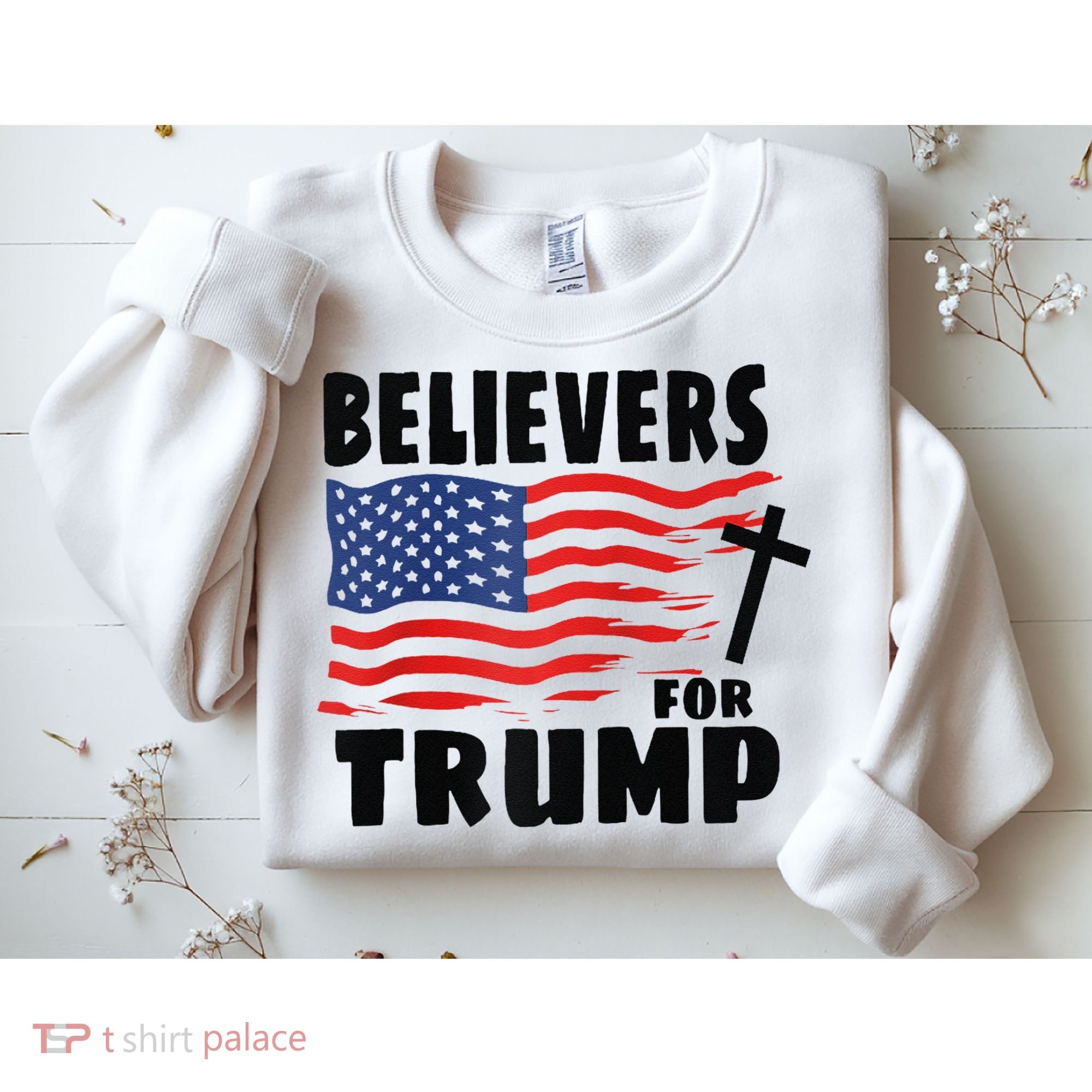 Believers For Trump Christians For Trump 2024 Raglan Sweatshirt
