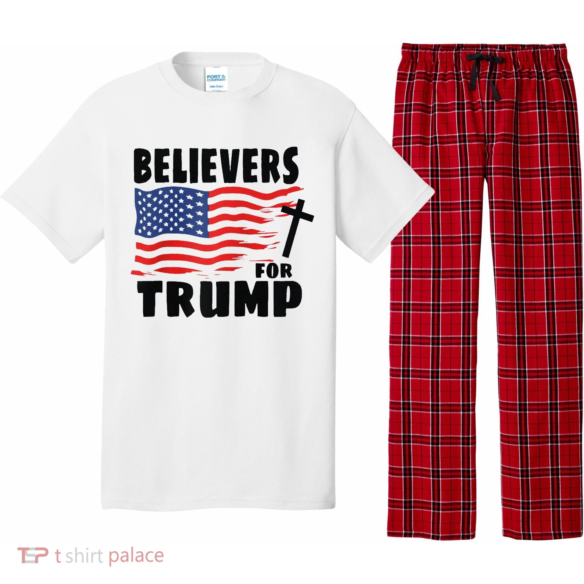 Believers For Trump Christians For Trump 2024 Raglan Pajama Set