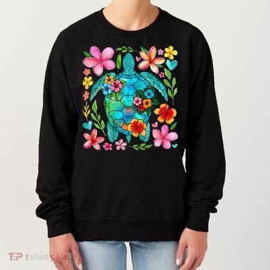 Boho Floral Turtle Save The Sea Turtle Ocean Animals Outfit Women's Sweatshirt