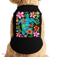 Boho Floral Turtle Save The Sea Turtle Ocean Animals Outfit Doggie Tank thumb 0
