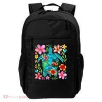 Boho Floral Turtle Save The Sea Turtle Ocean Animals Outfit Backpack thumb 0