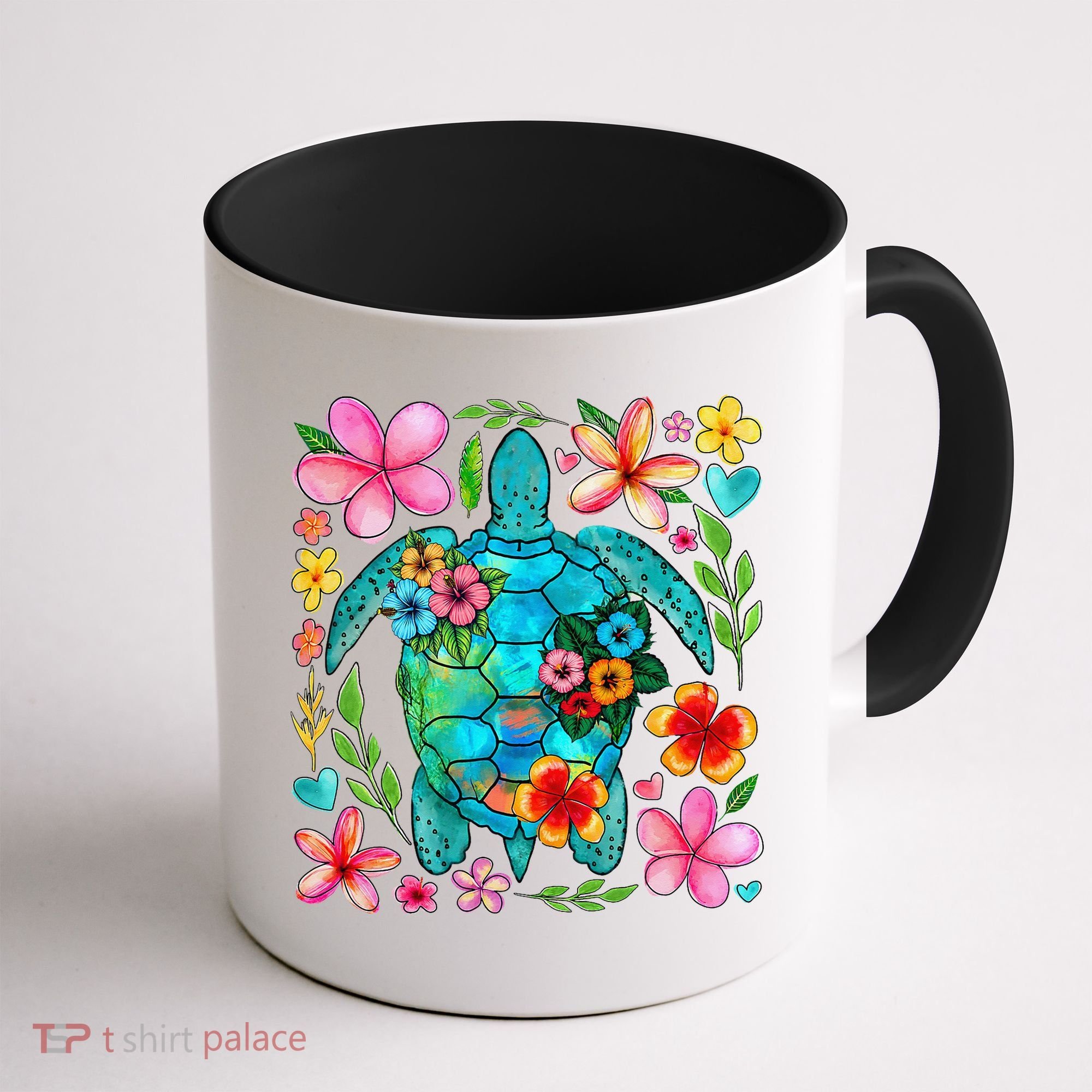 Boho Floral Turtle Save The Sea Turtle Ocean Animals Outfit Coffee Mug