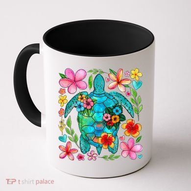Boho Floral Turtle Save The Sea Turtle Ocean Animals Outfit Coffee Mug