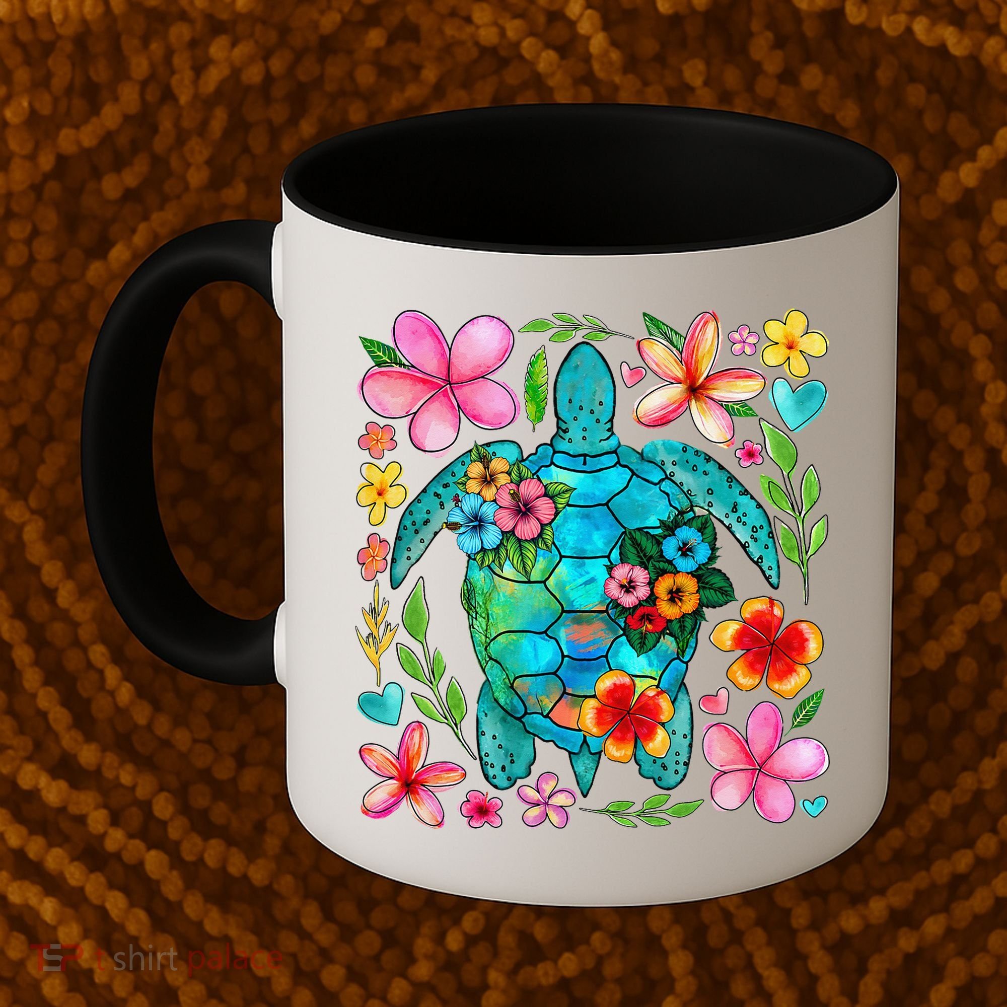 Boho Floral Turtle Save The Sea Turtle Ocean Animals Outfit Coffee Mug