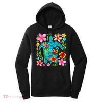 Boho Floral Turtle Save The Sea Turtle Ocean Animals Outfit Women's Hoodie thumb 0