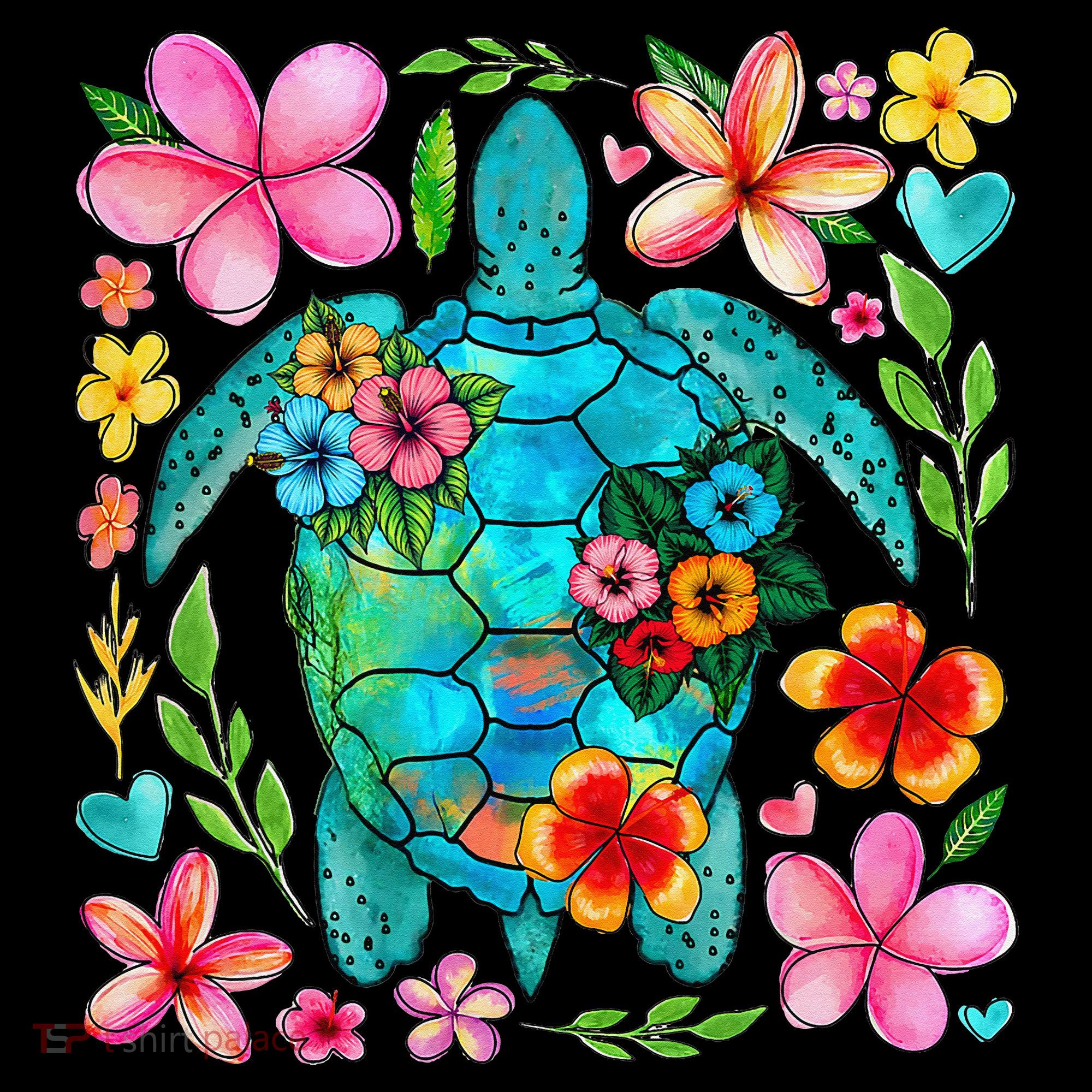 Boho Floral Turtle Save The Sea Turtle Ocean Animals Outfit Women's Hoodie
