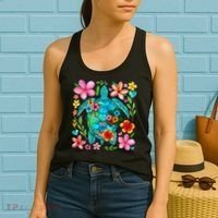 Boho Floral Turtle Save The Sea Turtle Ocean Animals Outfit Women's Tank Top thumb 2
