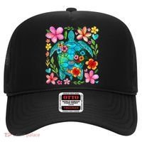 Boho Floral Turtle Save The Sea Turtle Ocean Animals Outfit Hat thumb 0