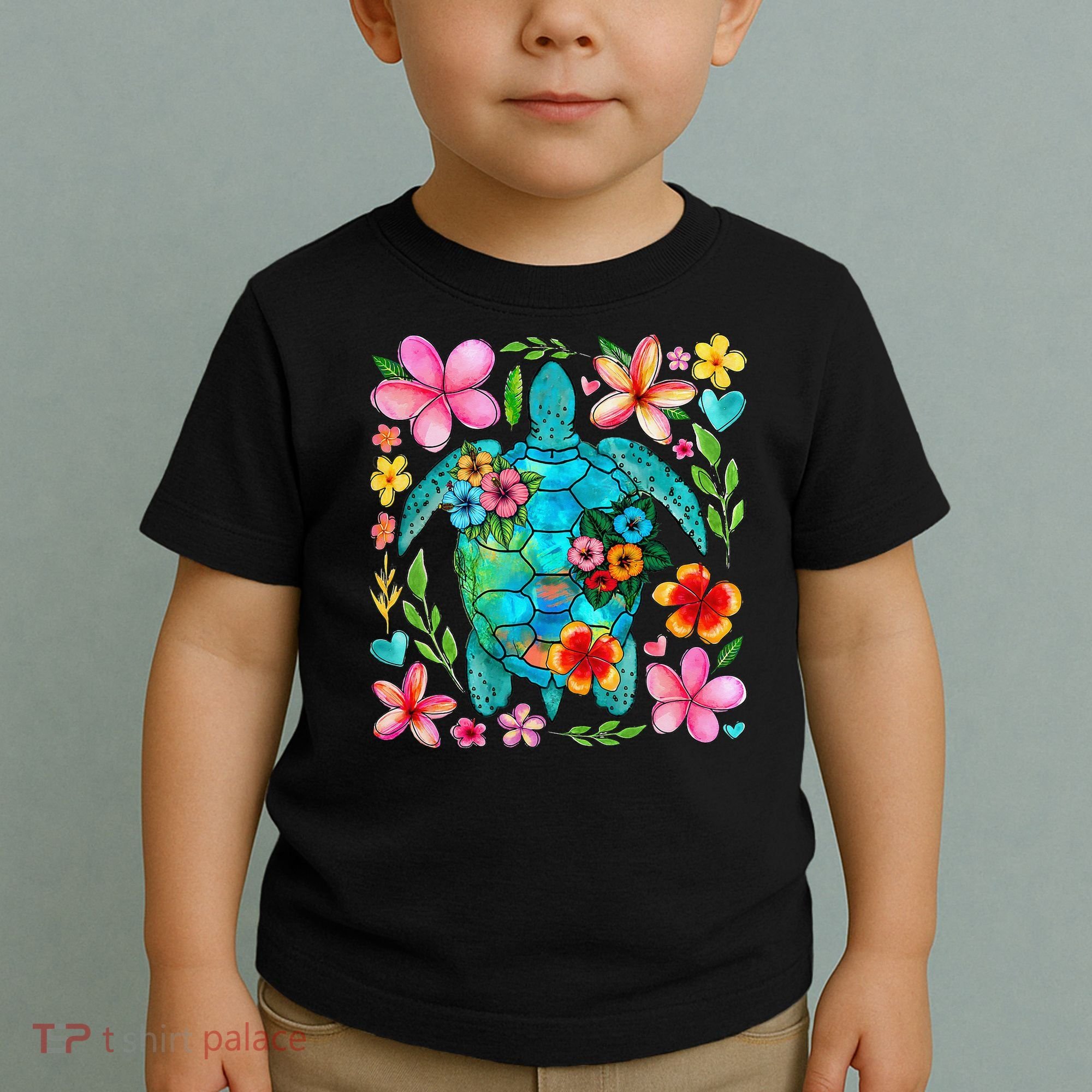 Boho Floral Turtle Save The Sea Turtle Ocean Animals Outfit Toddler T-Shirt