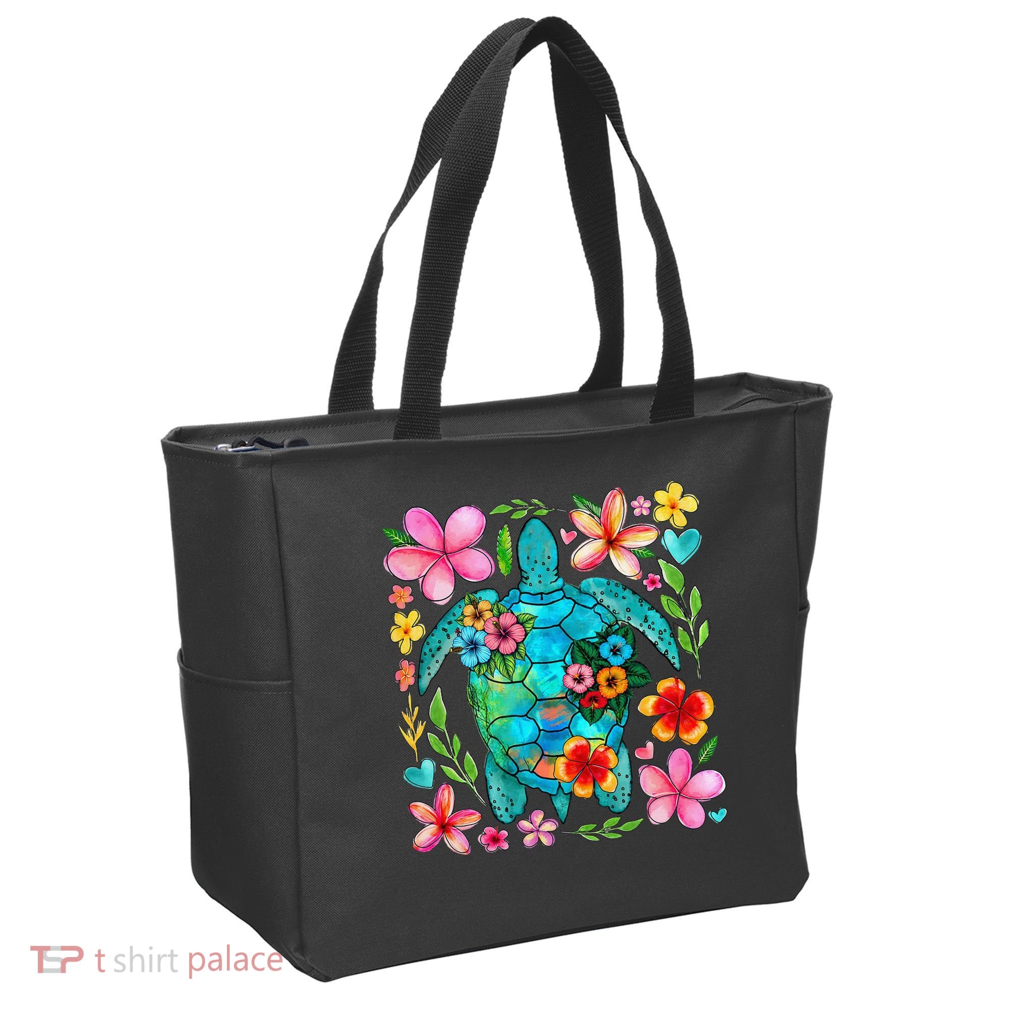 Boho Floral Turtle Save The Sea Turtle Ocean Animals Outfit Tote Bag