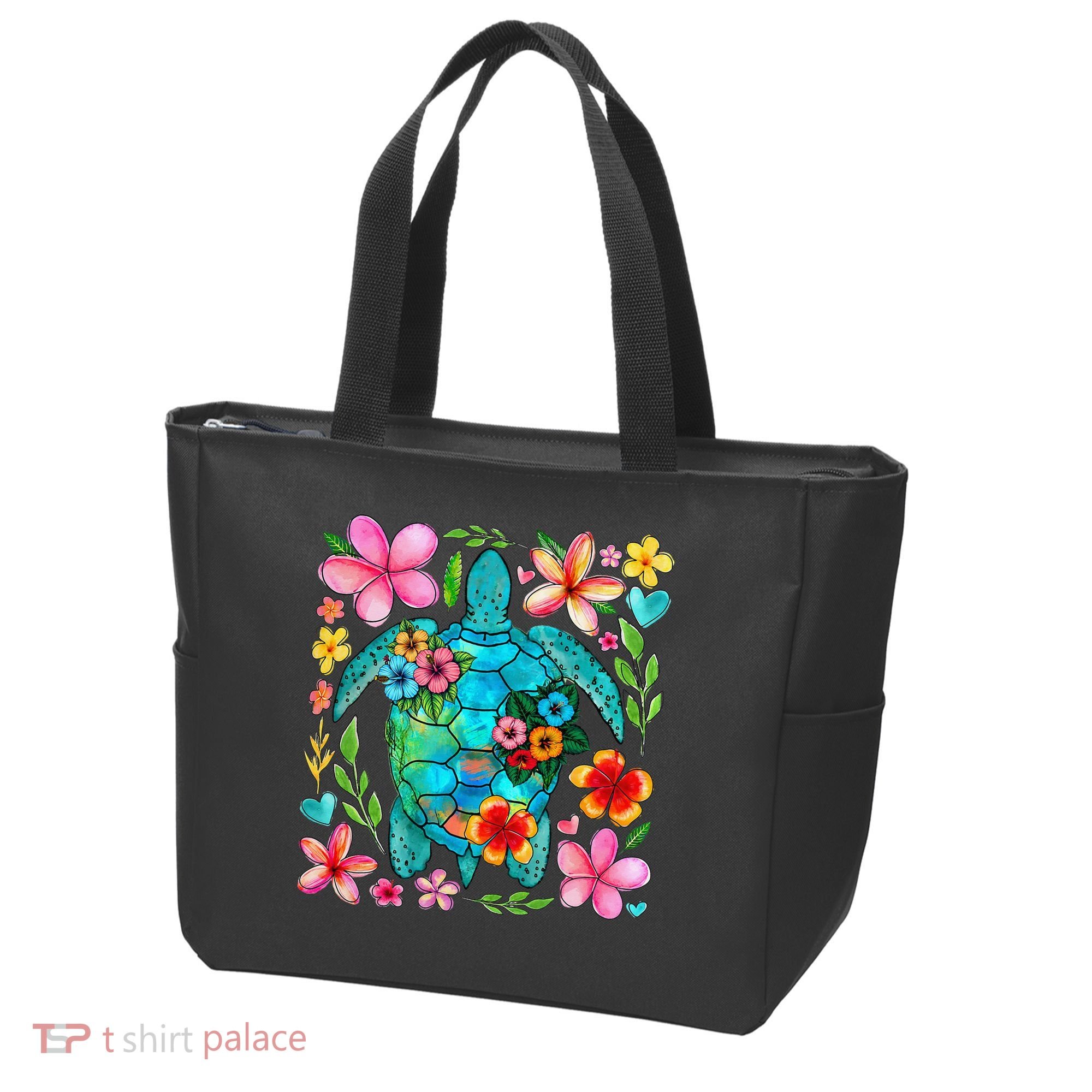 Boho Floral Turtle Save The Sea Turtle Ocean Animals Outfit Tote Bag