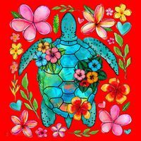 Boho Floral Turtle Save The Sea Turtle Ocean Animals Outfit Santa Hat thumb 1