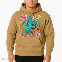 Boho Floral Turtle Save The Sea Turtle Ocean Animals Outfit Hoodie thumb 2