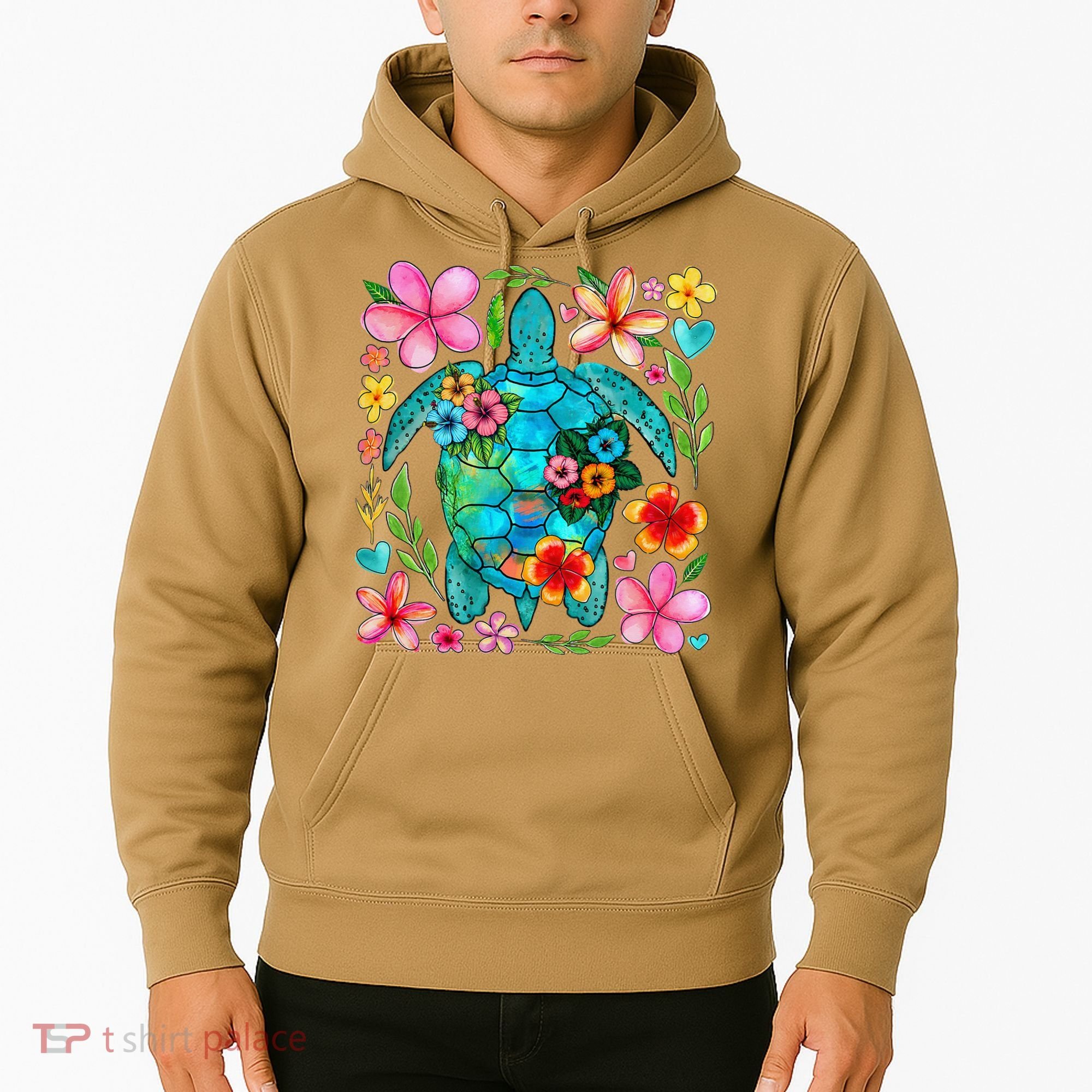 Boho Floral Turtle Save The Sea Turtle Ocean Animals Outfit Hoodie