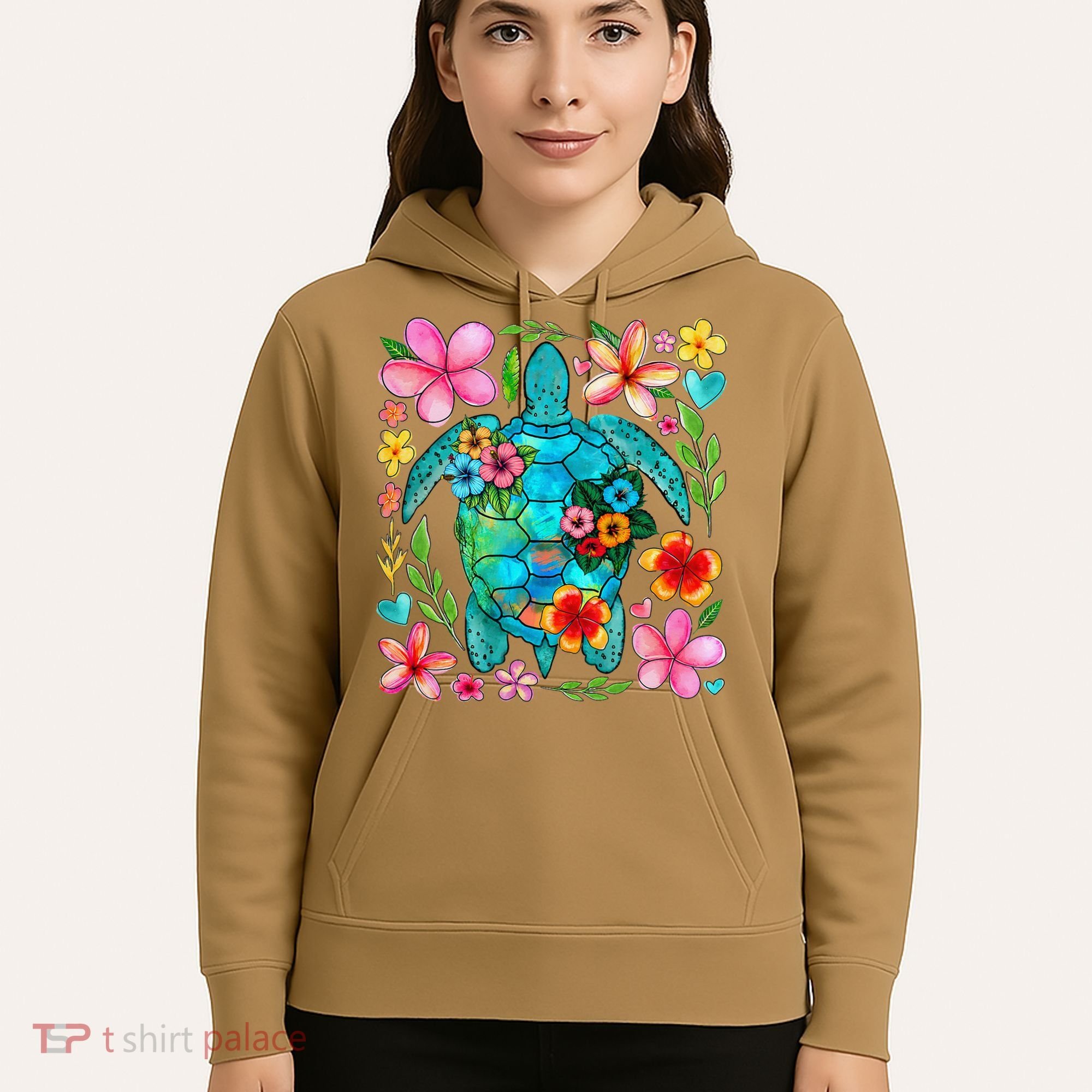Boho Floral Turtle Save The Sea Turtle Ocean Animals Outfit Hoodie