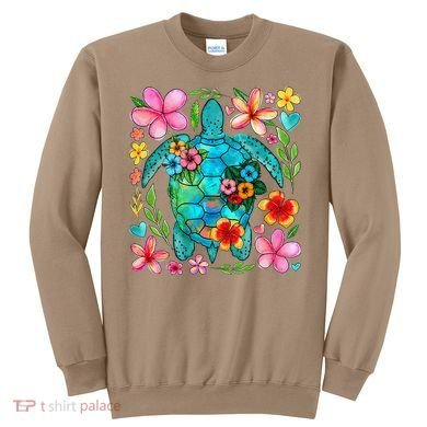 Boho Floral Turtle Save The Sea Turtle Ocean Animals Outfit Sweatshirt