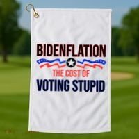Biden Flation The Cost Of Voting Stupid Golf Towel thumb 1