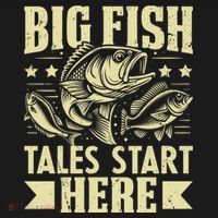 Big Fish Tales Start Here Fishing Gift Bucket Hat thumb 4