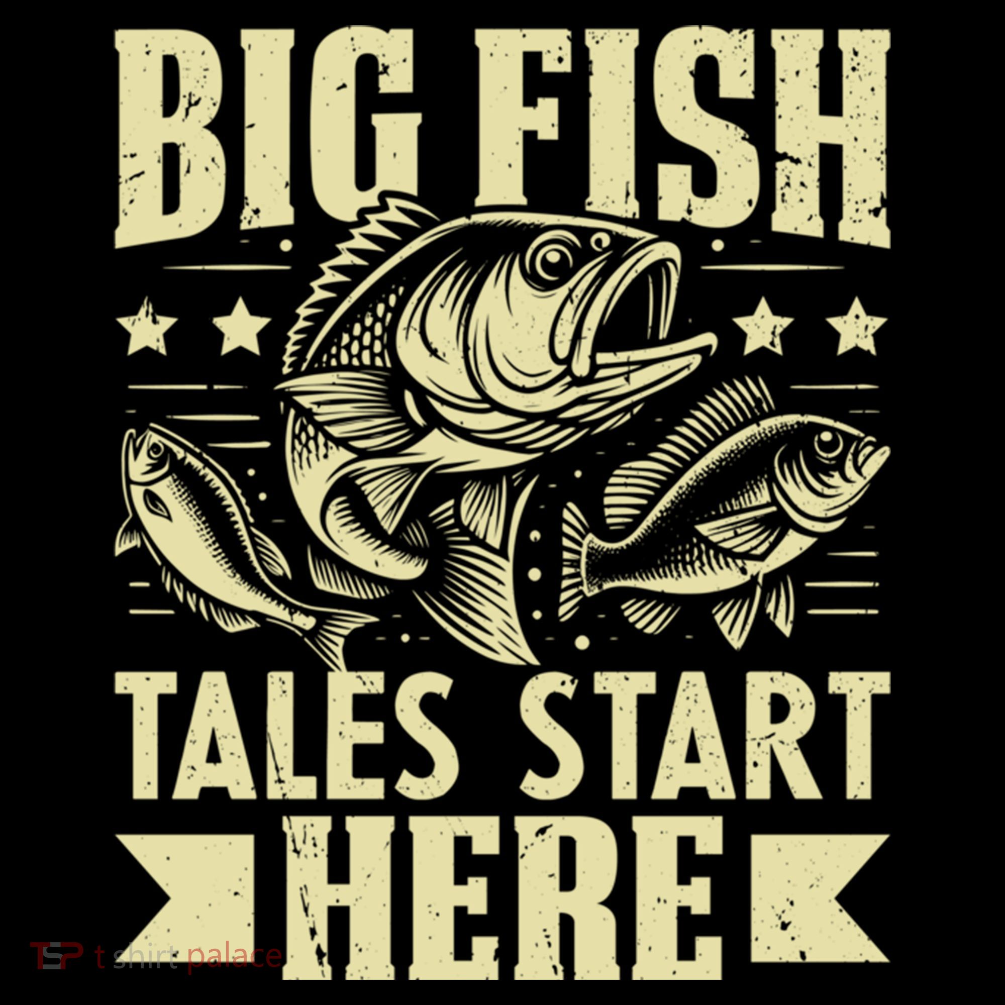 Big Fish Tales Start Here Fishing Gift Coffee Mug