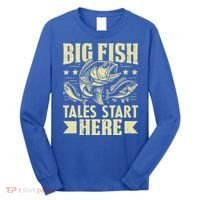 Big Fish Tales Start Here Fishing Gift Long Sleeve Shirt thumb 0