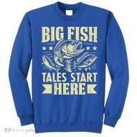 Big Fish Tales Start Here Fishing Gift Sweatshirt thumb 0