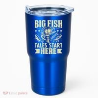 Big Fish Tales Start Here Fishing Gift Tumbler thumb 0
