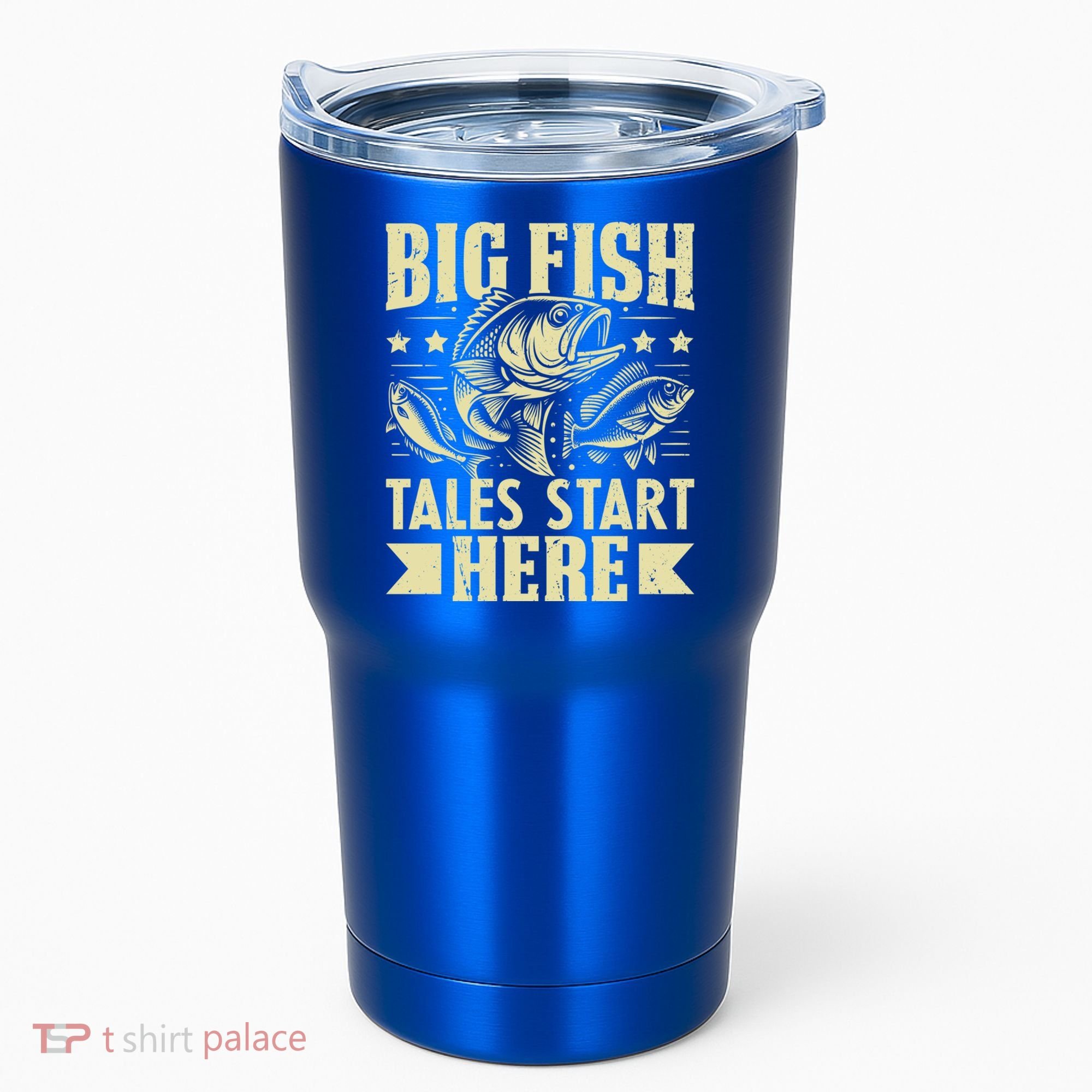 Big Fish Tales Start Here Fishing Gift Tumbler