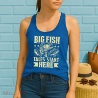 Big Fish Tales Start Here Fishing Gift Women's Tank Top thumb 2