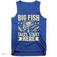 Big Fish Tales Start Here Fishing Gift Tank Top thumb 0