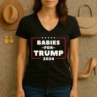 Babies For Trump 2024 Women's V-Neck T-Shirt thumb 3