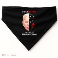 Biden Flation The Cost Of Stupid Voting Gas Funny USA-Made Doggie Bandana thumb 0