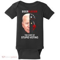 Biden Flation The Cost Of Stupid Voting Gas Funny Baby Bodysuit thumb 0