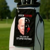 Biden Flation The Cost Of Stupid Voting Gas Funny Golf Towel thumb 2