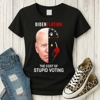 Biden Flation The Cost Of Stupid Voting Gas Funny Women's T-Shirt thumb 3