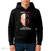 Biden Flation The Cost Of Stupid Voting Gas Funny Kids Hoodie thumb 4