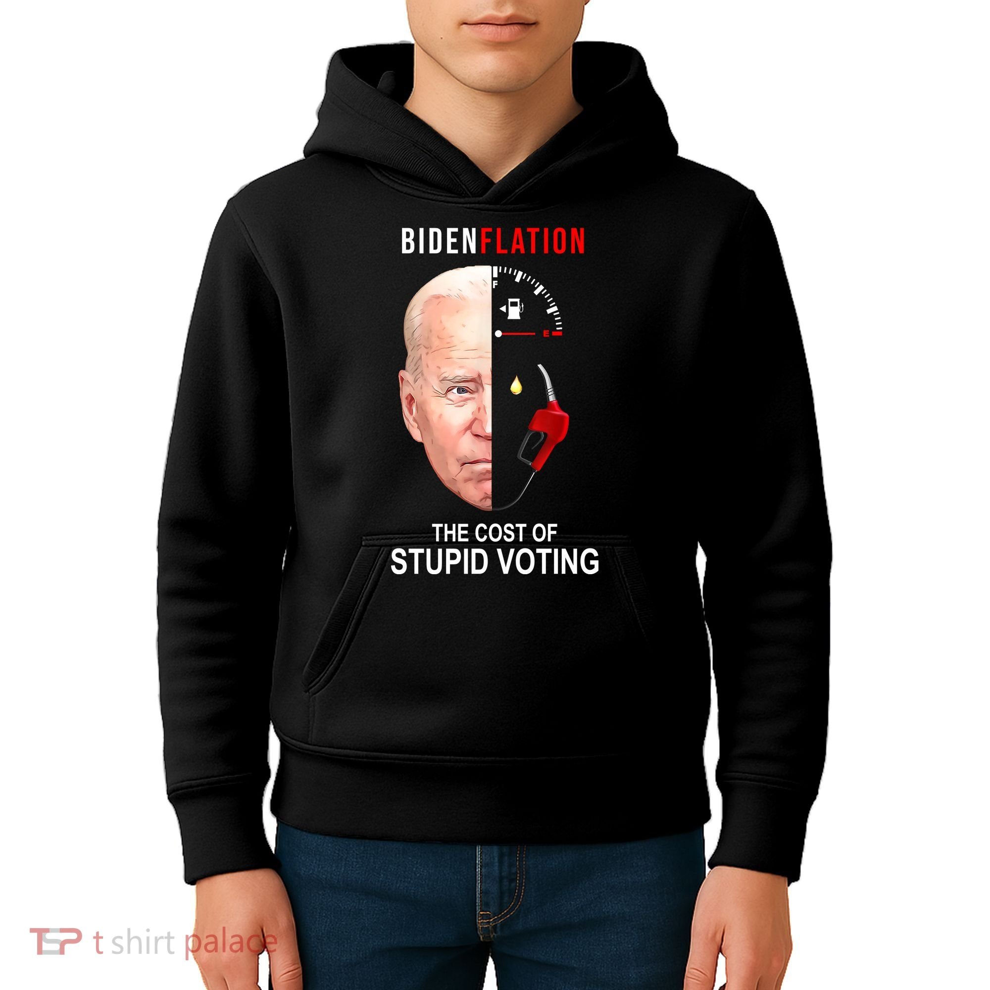 Biden Flation The Cost Of Stupid Voting Gas Funny Kids Hoodie